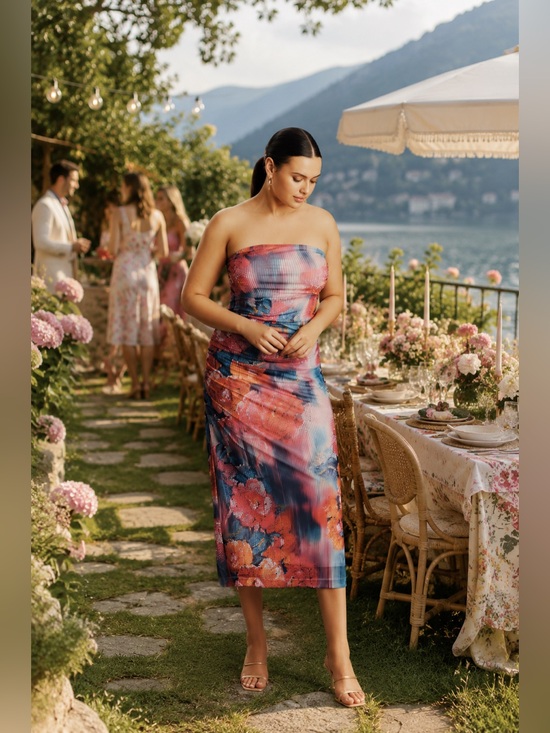 Anthropologie Dresses & Skirts - Anthropologie NWT The Soleil Slim Strapless Ruched Mesh Dress size XL.